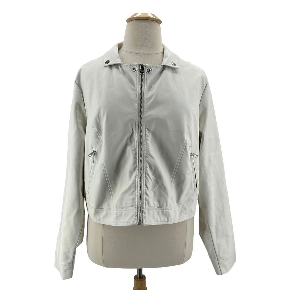 NWD Rebel Wilson For Torrid Faux Leather White Moto Jacket Womens 3X